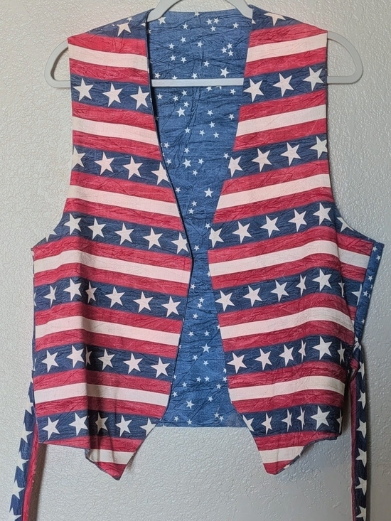 Vintage Other - Vintage American Flag Vest Red White Blue Stars Stripes Americana Patriotic USA